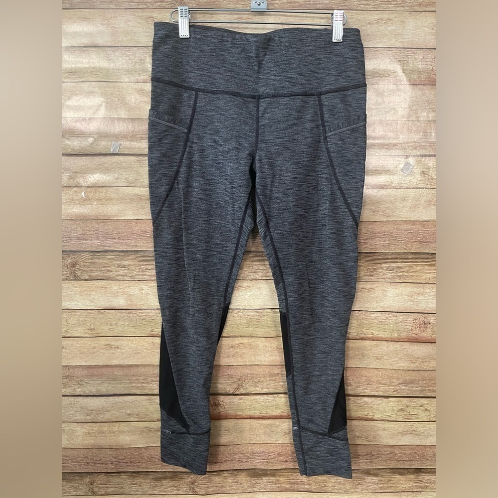 Athleta Women’s Leggings Gray Black Mesh Black Casual Yoga Athletic Medium NWOT